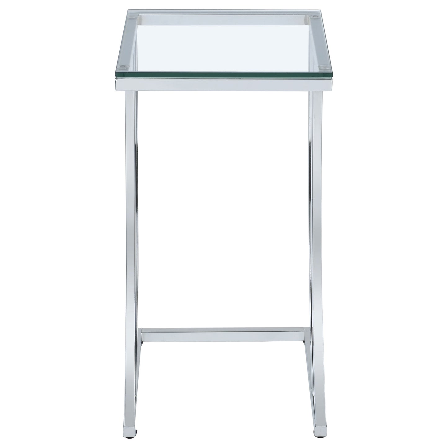 Cayden Rectangular Glass Top Sofa Side Table Chrome