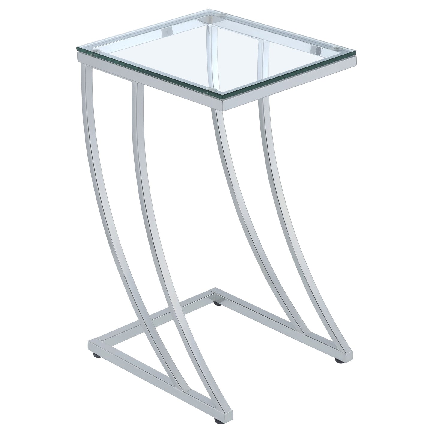 Cayden Rectangular Glass Top Sofa Side Table Chrome