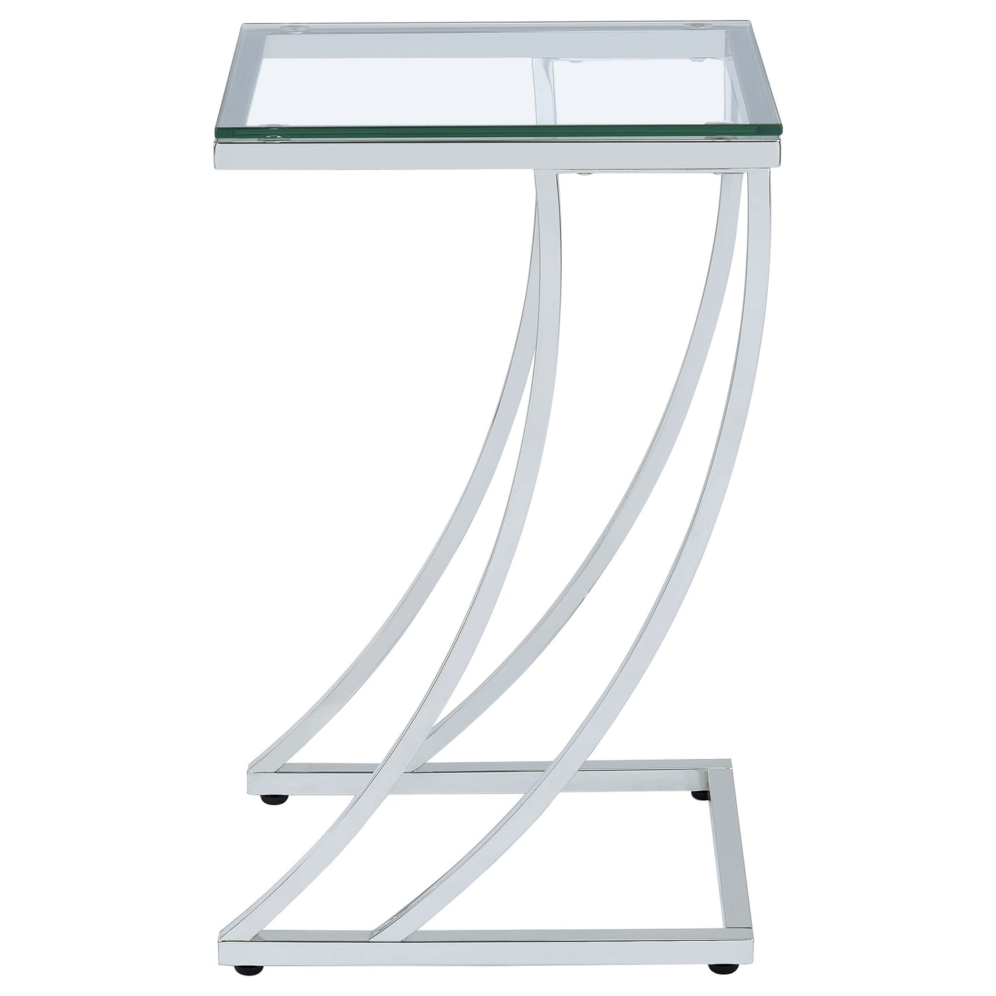 Cayden Rectangular Glass Top Sofa Side Table Chrome