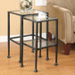 Leilani 2-piece Glass Top Nesting Table Set Black