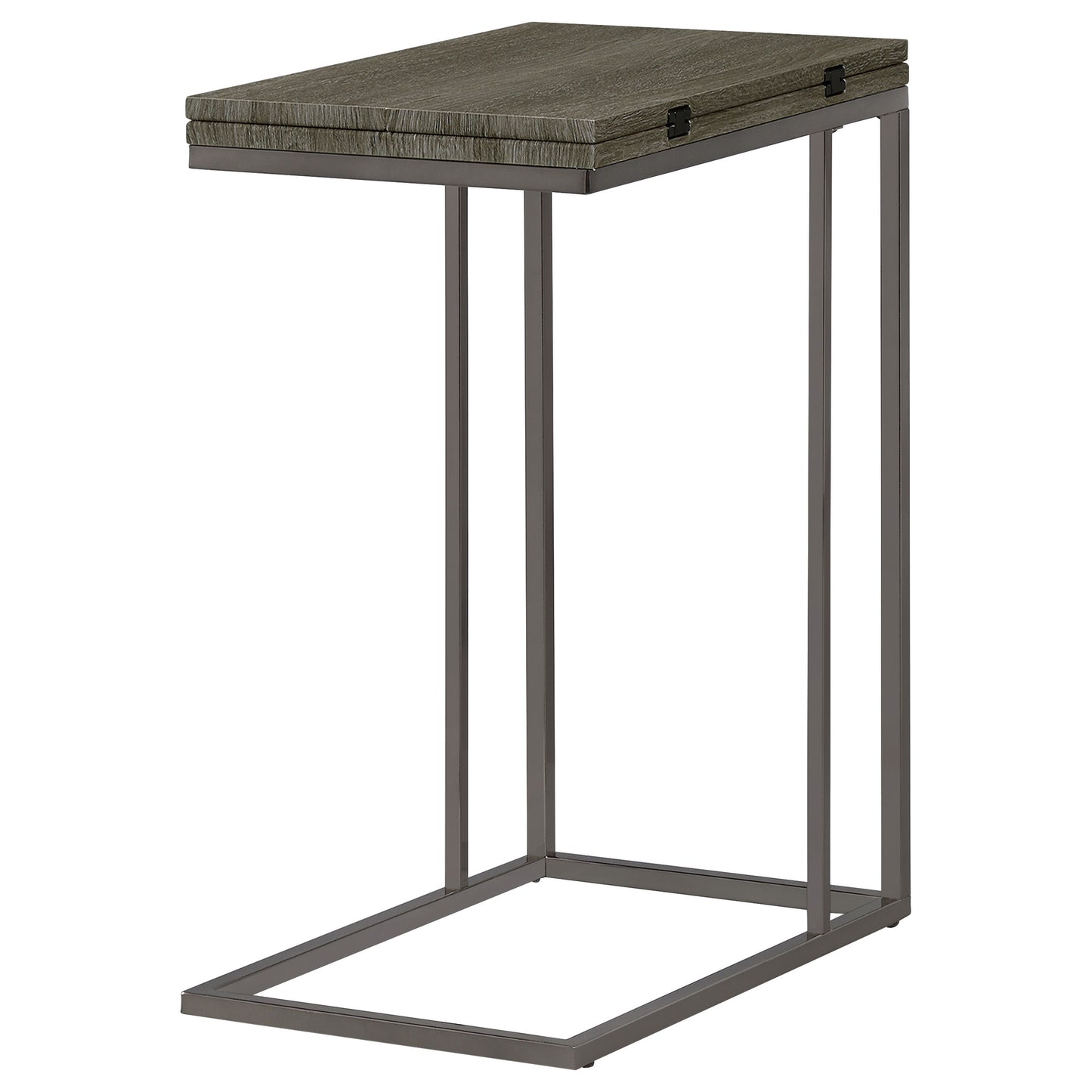 Pedro Expandable C-Shaped Sofa Side Table Weathered Grey