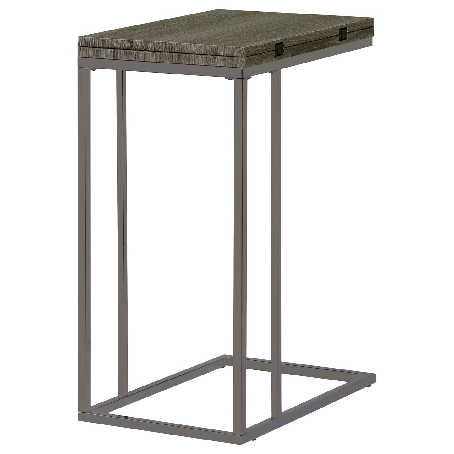 Pedro Expandable C-Shaped Sofa Side Table Weathered Grey