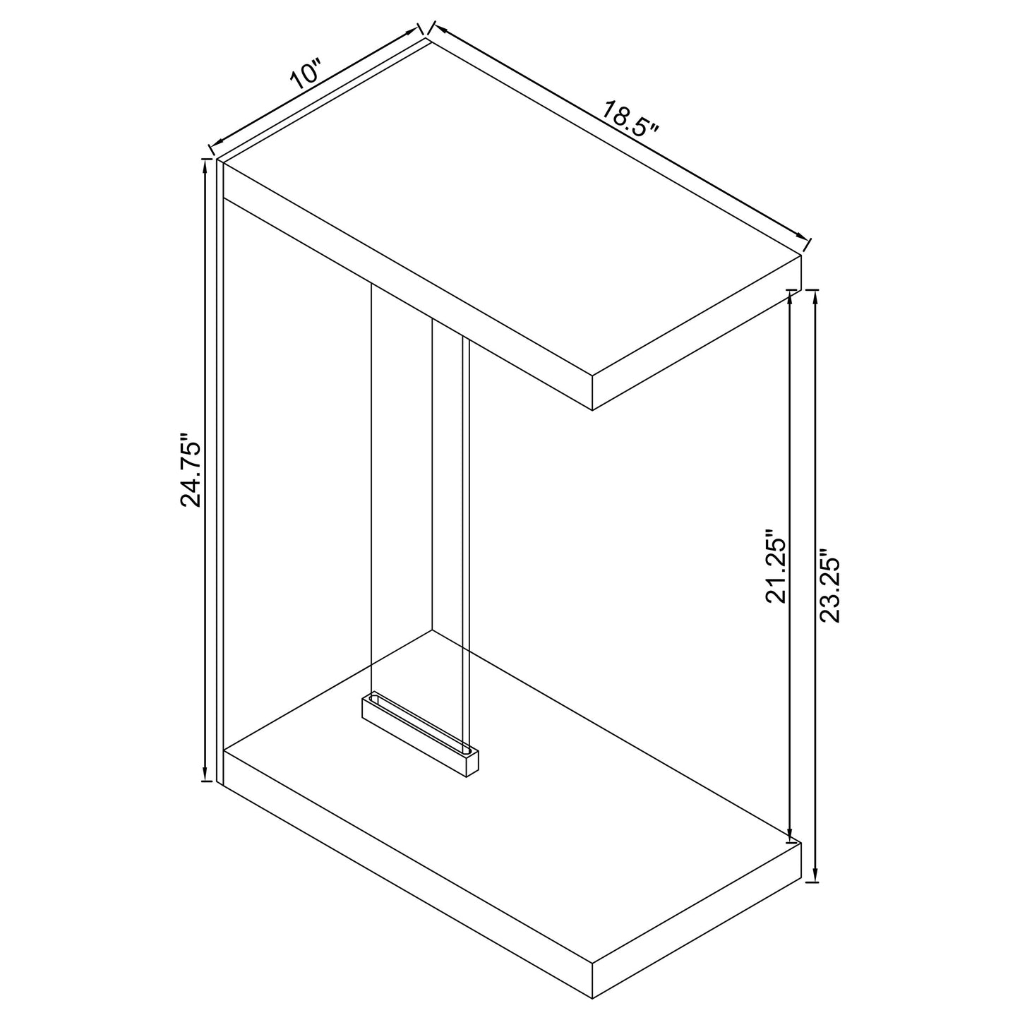 Colby Engineered Wood C-Shaped Side Table Weathered Grey