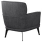 Andrea Upholstered Crecent Arm Accent Chair Grey