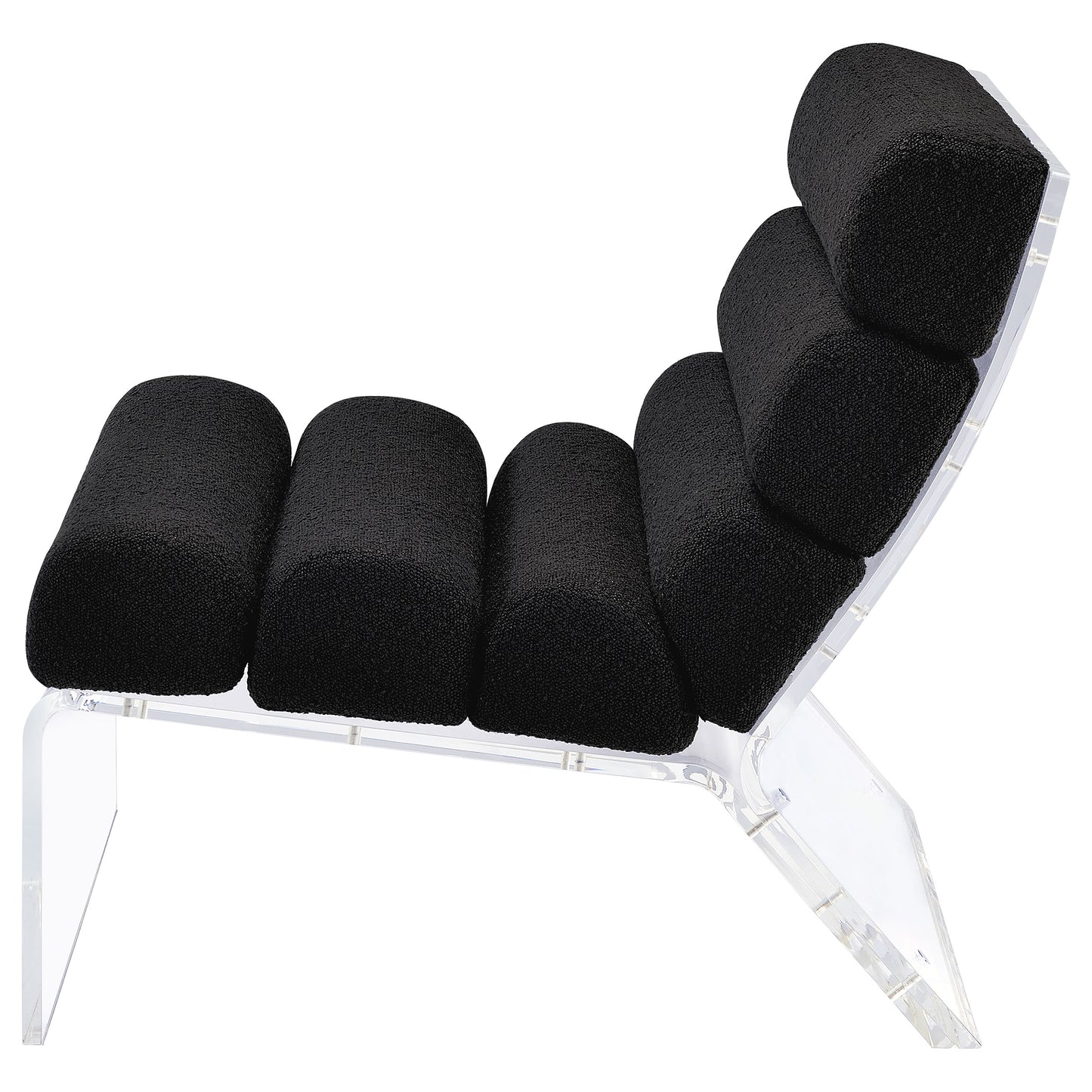 Serreta Boucle Upholstered Armless Acrylic Chair Black