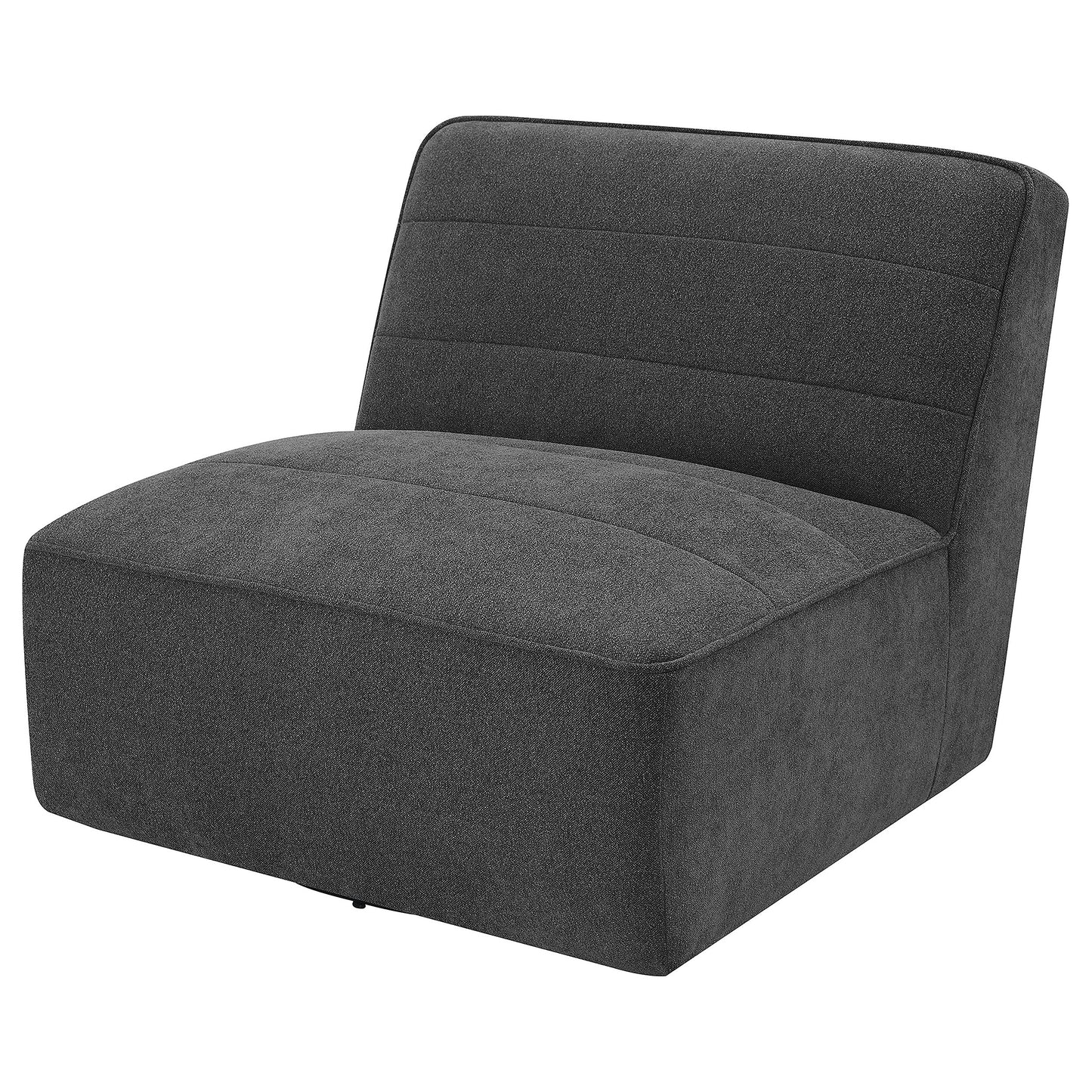 Cobie Upholstered Armless Swivel Chair Dark Charcoal