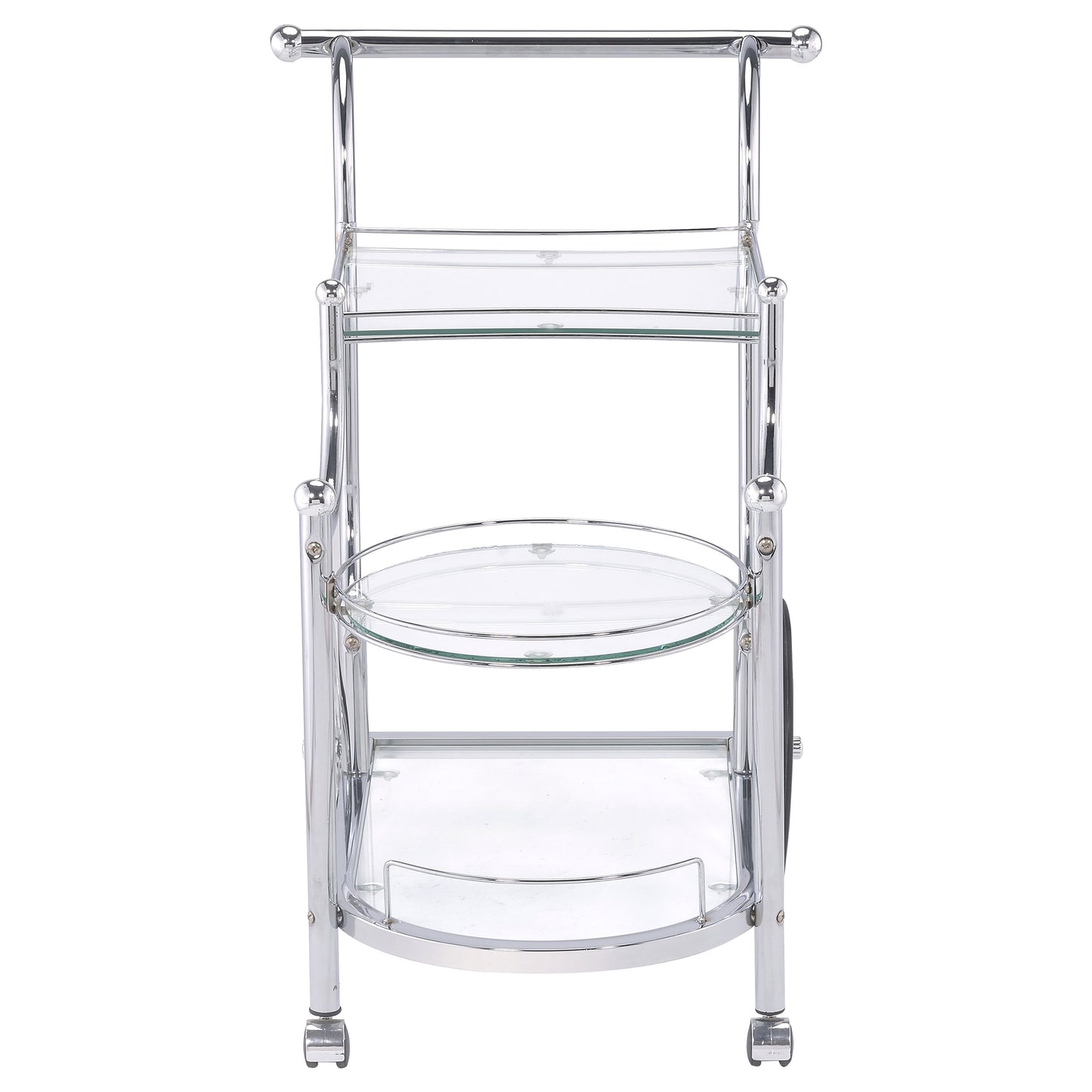 Sarandon 3-tier Glass Shelf Metal Bar Cart Chrome