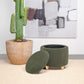 Valia Faux Sheepskin Upholstered Round Storage Ottoman Green