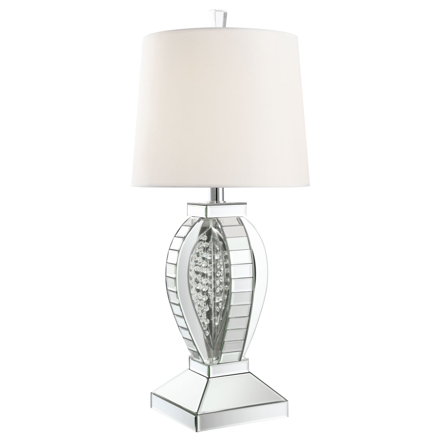 Klein 31-inch Empire Mirrored Acrylic Table Lamp Silver