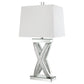 Dominick 31-inch Tapered Mirrored Acrylic Table Lamp Silver