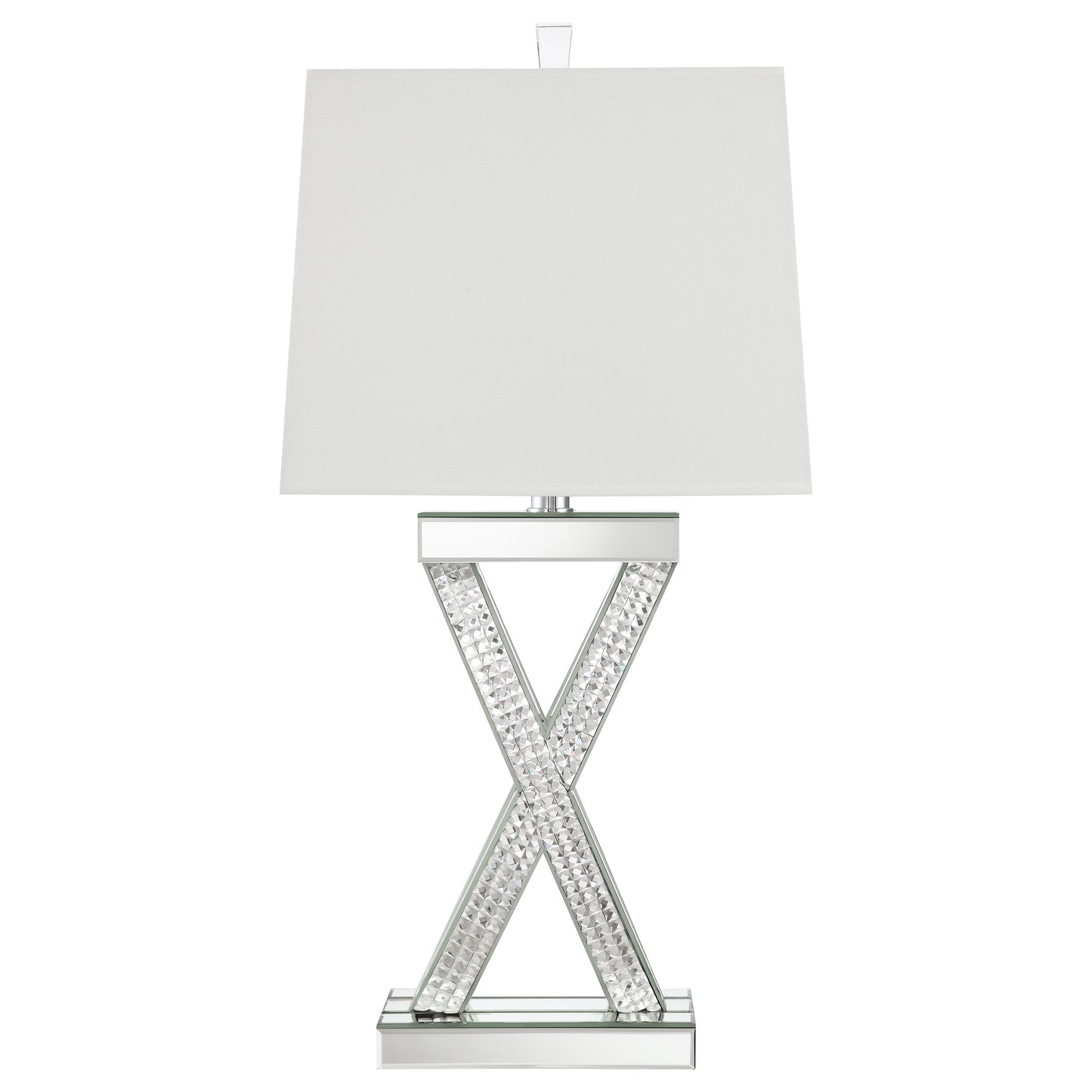 Dominick 31-inch Tapered Mirrored Acrylic Table Lamp Silver