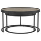 Rodrigo 2-piece Round Wood Nesting Table Set Weathered Elm