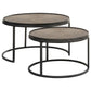 Rodrigo 2-piece Round Wood Nesting Table Set Weathered Elm