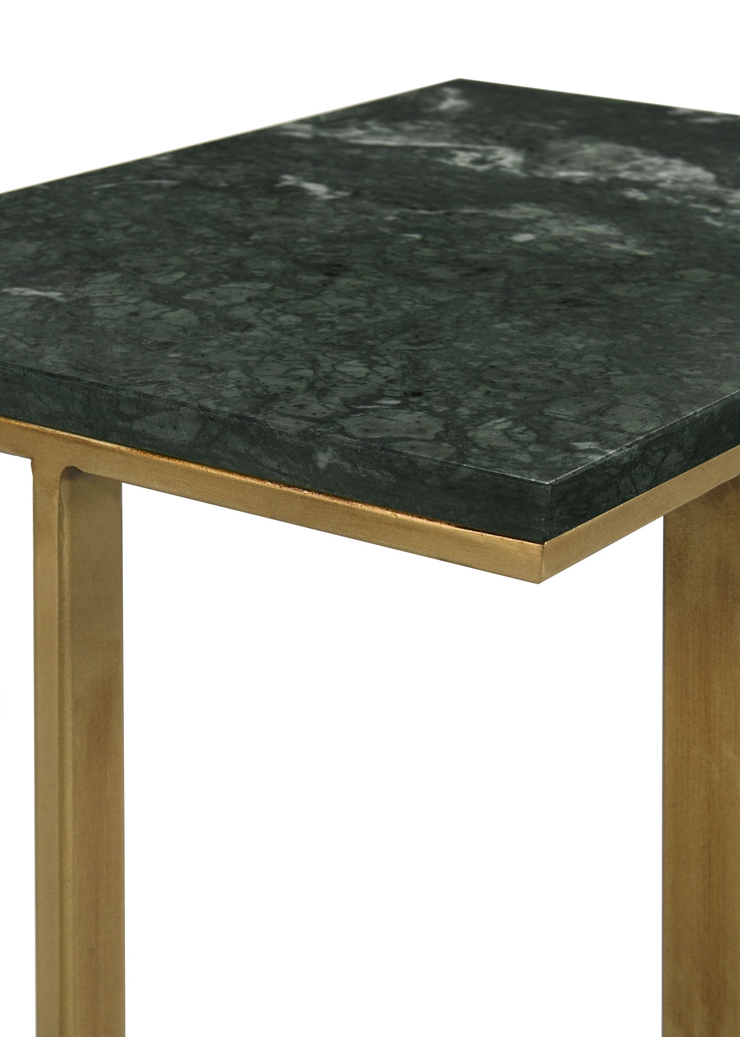 Vicente Marble Top C-Shaped Sofa Side Table Green