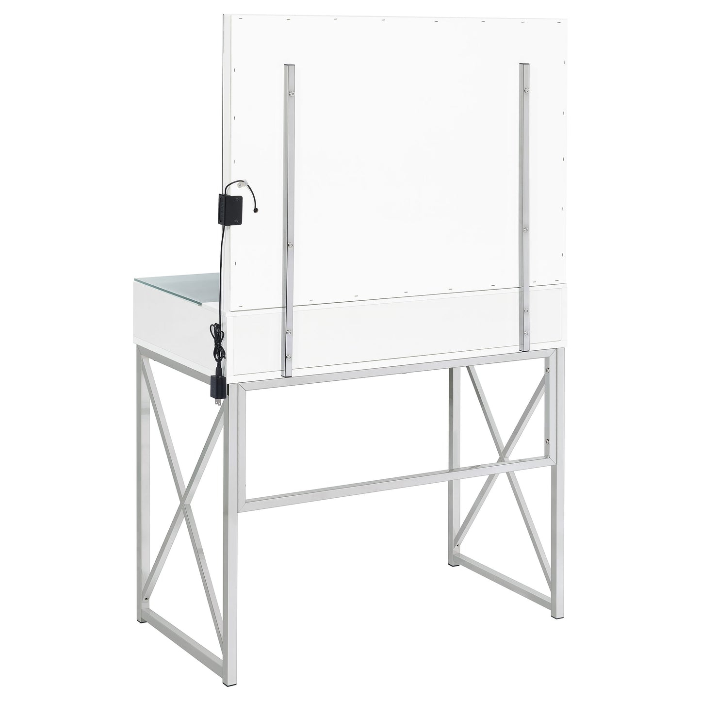 Eliza Vanity Set with Lighting & Stool White and Chrome