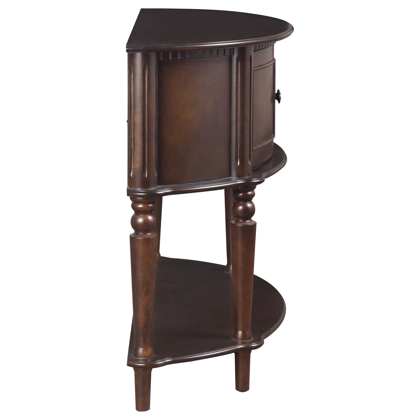 Brenda 2-door Demilune Wood Entryway Console Table Brown