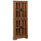 Coreosis 4-door Wood Corner Curio Cabinet Golden Brown