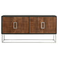 Borman 4-door Wood Accent Cabinet Walnut and Black