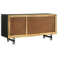 Aminah 3-door Wood Accent Cabinet Natural and Black