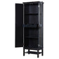 Lovegood 2-door Wood Tall Storage Cabinet Black and Brown