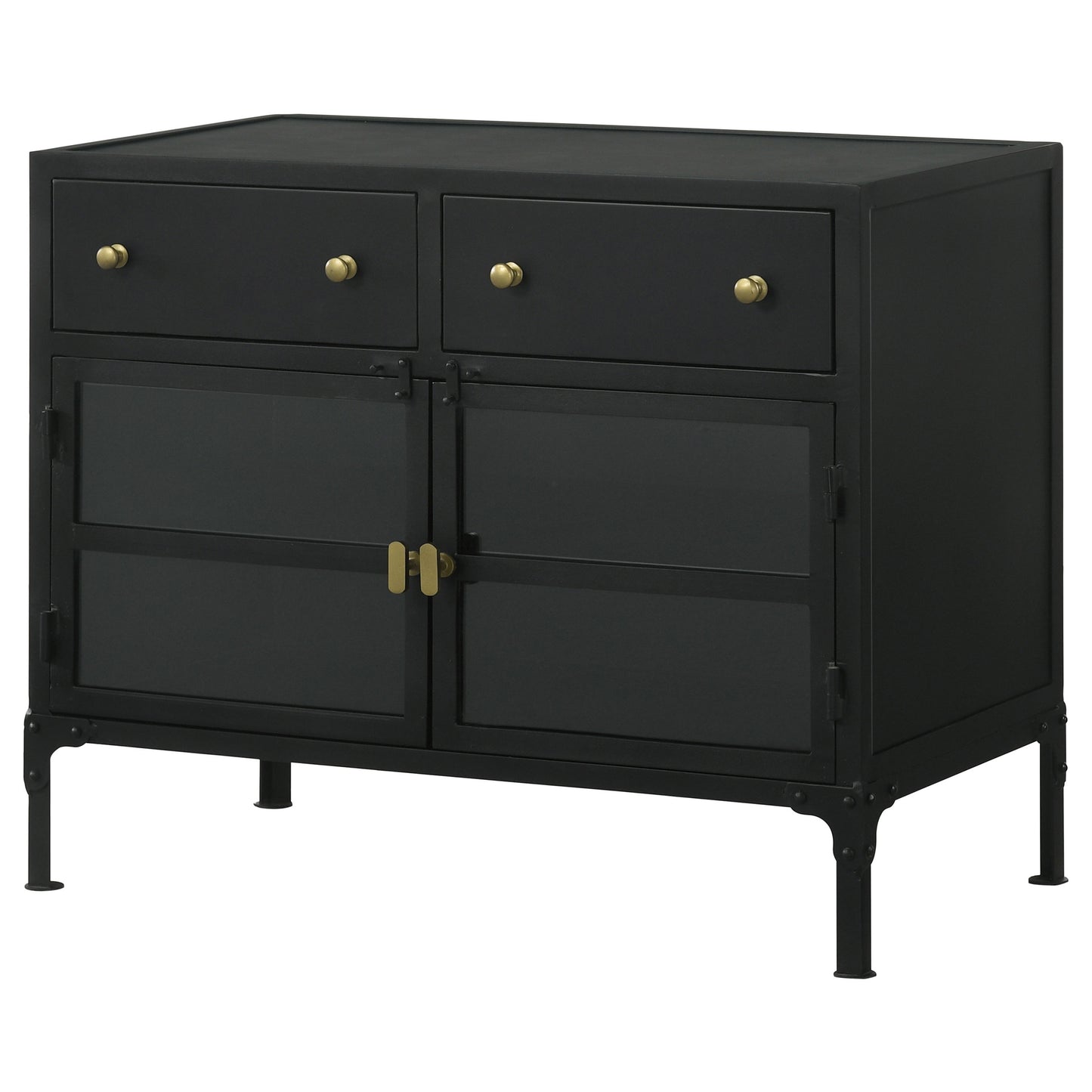 Sadler 2-drawer Metal Accent Storage Cabinet Matte Black