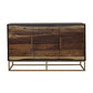 Zara 2-door 57" Wood Accent Storage Cabinet Black Walnut