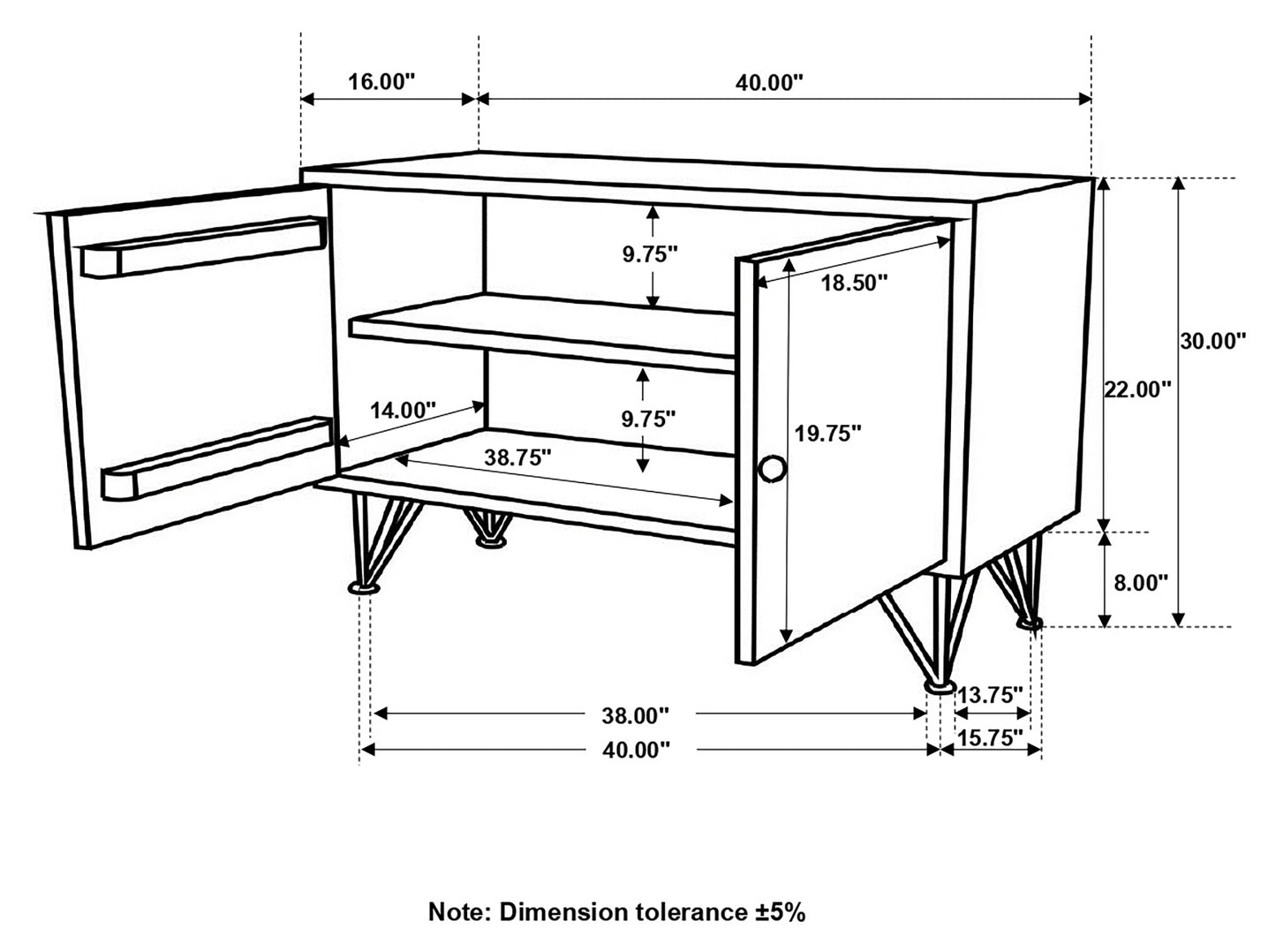 Eileen 2-door Wood Storage Accent Cabinet Natural