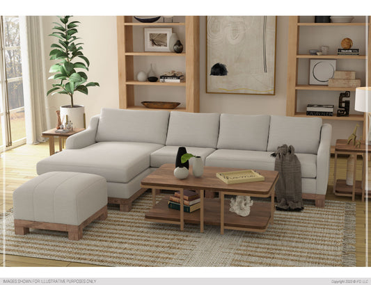 Wooden Frame & Base, Sectional Right-Arm Loveseat